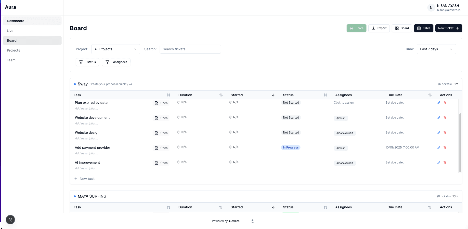 AURA CRM — screen 1