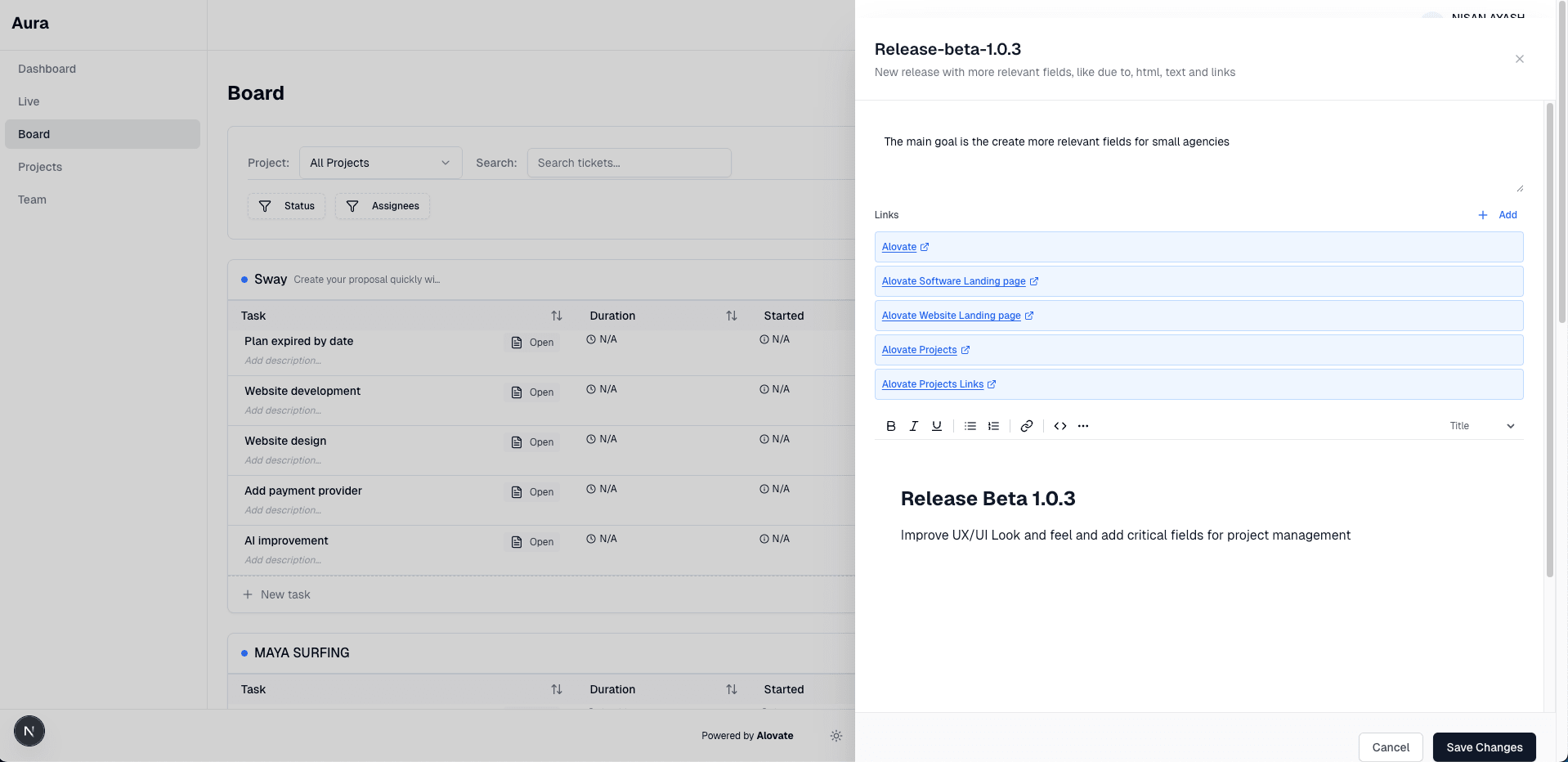AURA CRM — screen 2